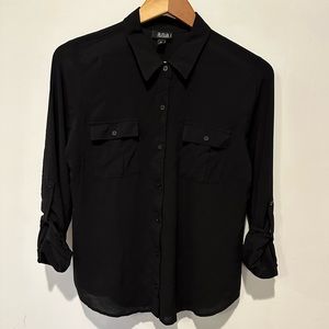 a.n.a. NWOT, petite large, black blouse